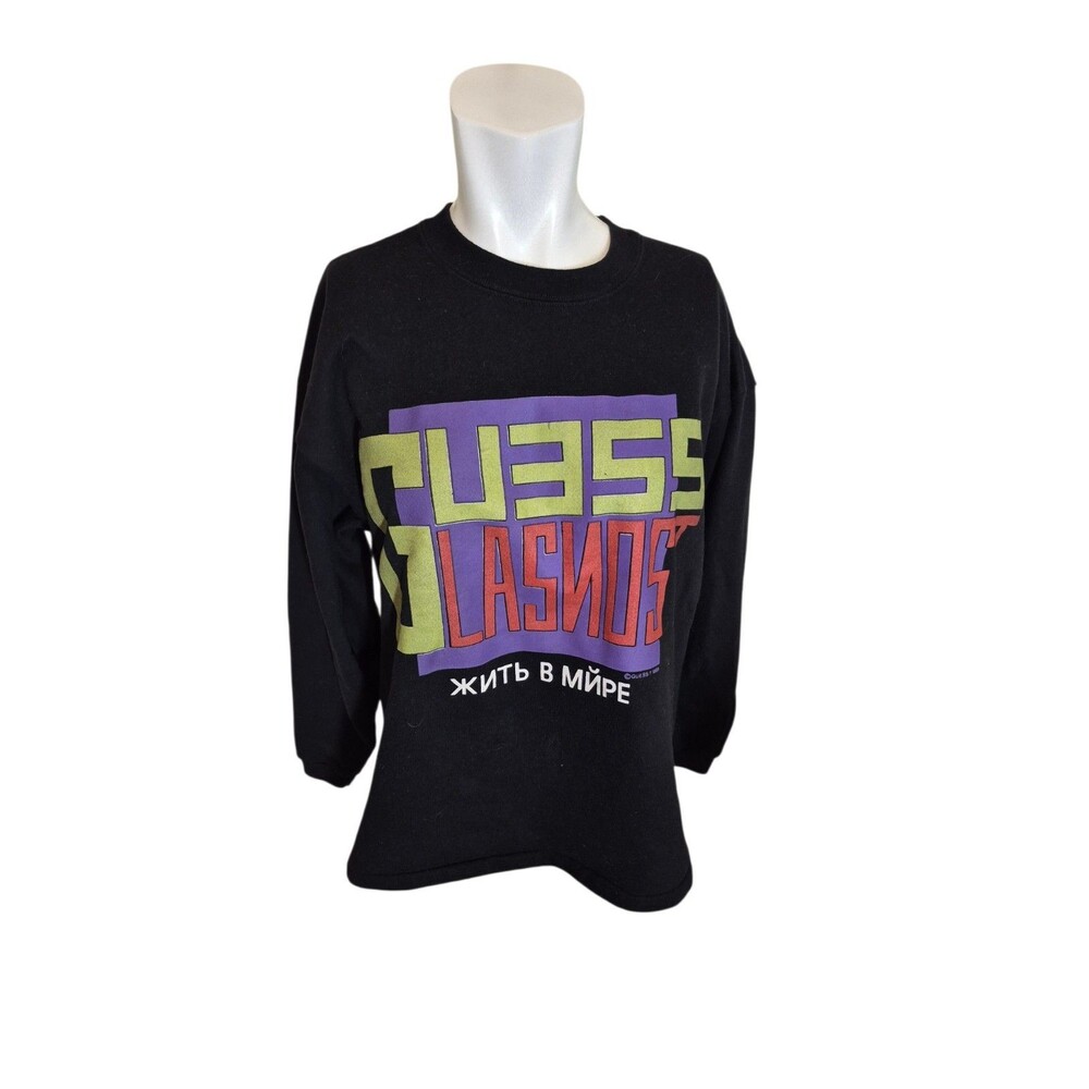 GUESS VTG 1989 GEORGES MARCIANO "GUESS GLASNOST" Graphic SWEATSHIRT USA One Size